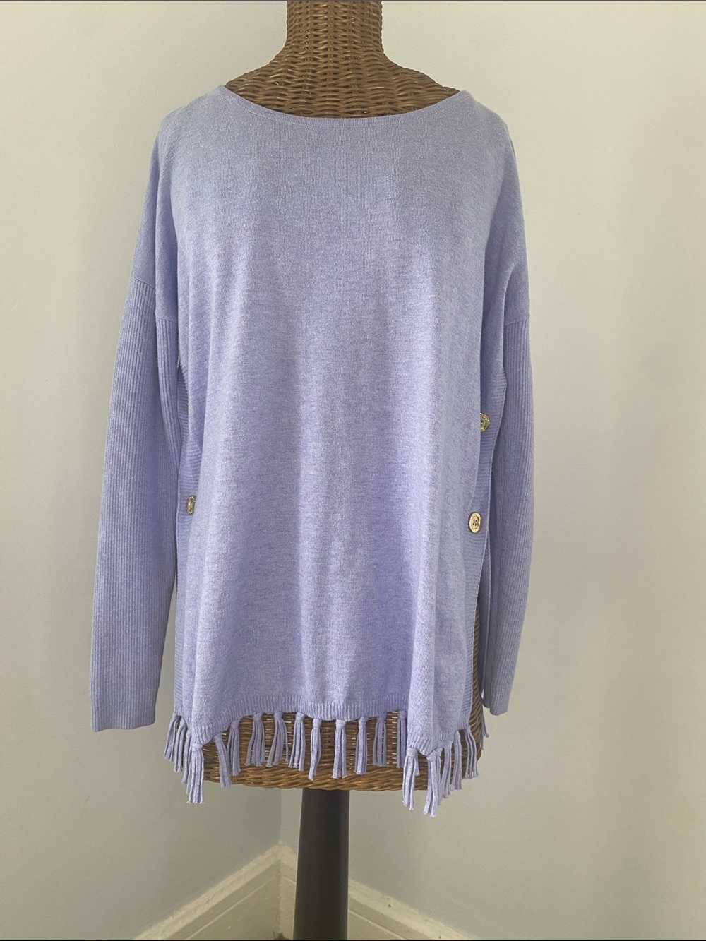 Lilly Pulitzer Lavender Knit Top with Hot Pink Label